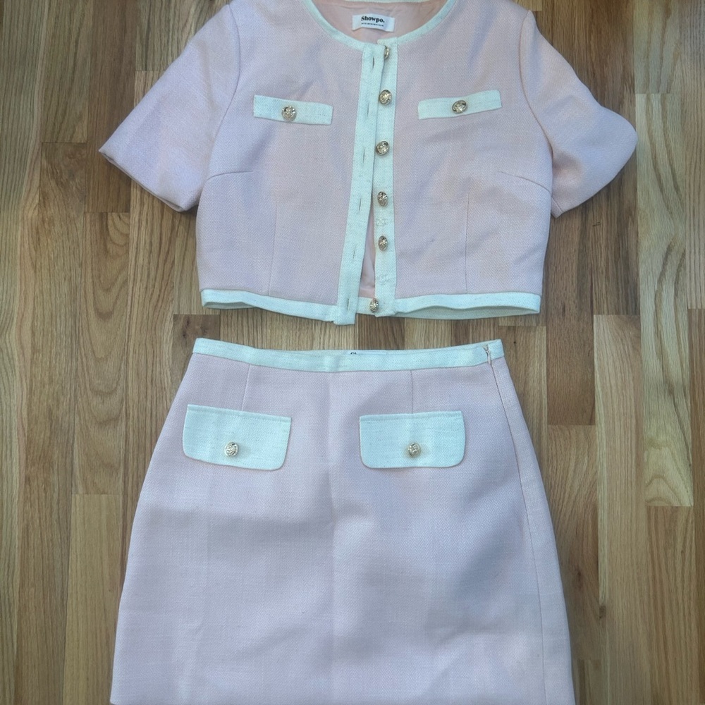 Elegant Pink Skirt Set